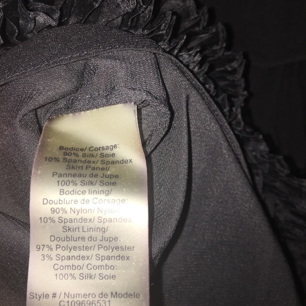 Alice + Olivia silk rhinestone black ruffled dress - Picture 8 of 8